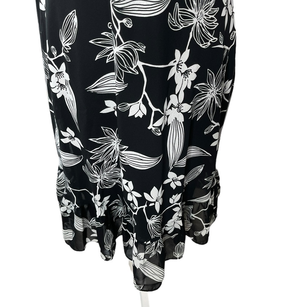 Y2K Alyn Paige Black & White Floral Halter Dress | Made in USA | M (11/12) - Picture 5 of 10